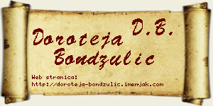 Doroteja Bondžulić vizit kartica